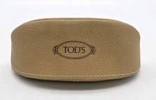 Tod's Sunglasses Eyeglasses Case Tan Pebbled Faux Leather 2.75"Tx6.5"Wx2.75"D