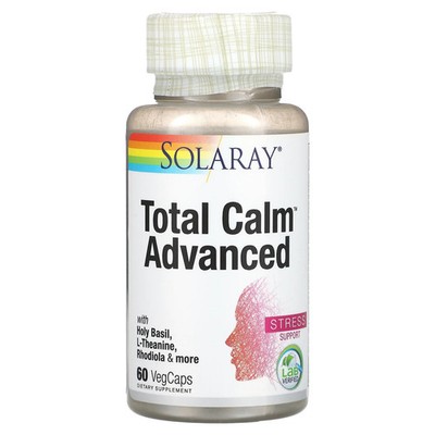 2 X Solaray, Total Calm Advanced, 60 VegCaps-worldwide