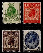 GREAT BRITAIN: 1929 CLASSIC ERA STAMPS UNUSED SET SCOTT #205 - 08 SOUND
