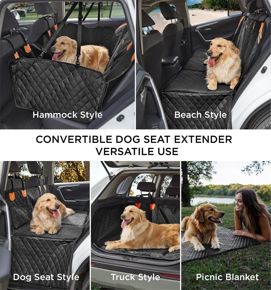 Funda de asiento de coche para perro protector de asiento trasero impermeable antideslizante hamaca para mascotas para SUV Foto 3 de 4
