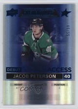 2021 Upper Deck Credentials Debut Ticket Access Blue 55/99 Jacob Peterson 18ug