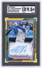 Pete Crow-Armstrong Cubs Signed 2024 Bowman #CRA-PC #8/50 SGC 9.5/10 Rookie Card