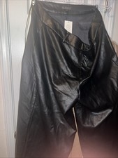 NWT Eloquii Faux Black Leather Wide Leg Pants Size 22