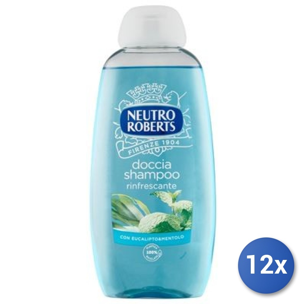 12x Paquete Roberts Ducha/Shampoo 200 Ml. Refrescante Eucalipto