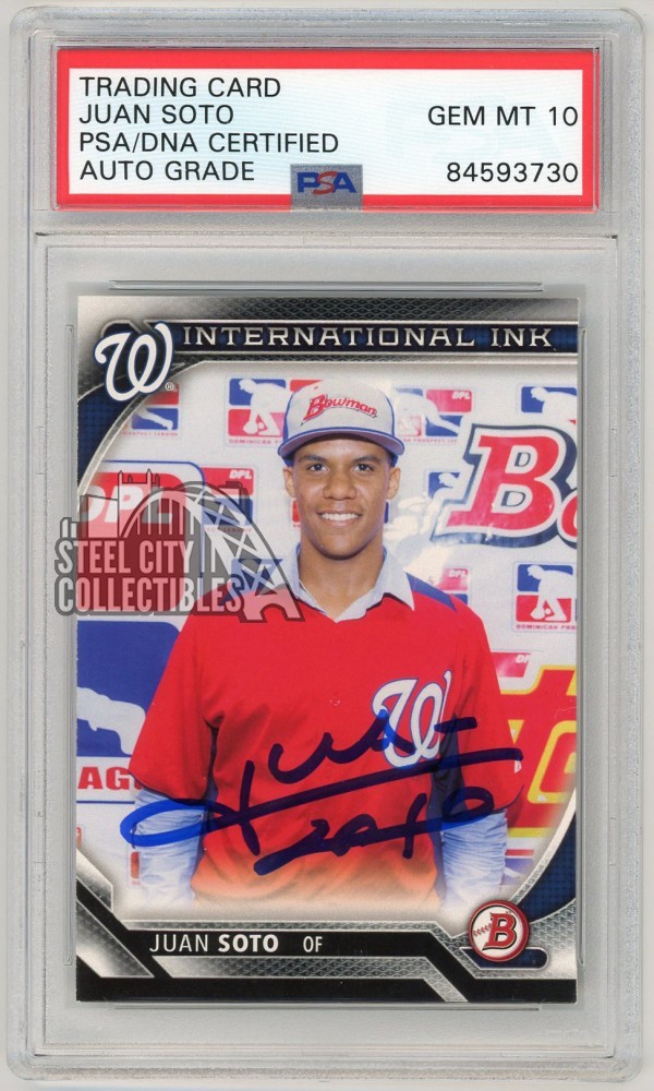 Juan Soto 2016 Bowman International Ink Autograph Rookie Card II-JS PSA/DNA 10