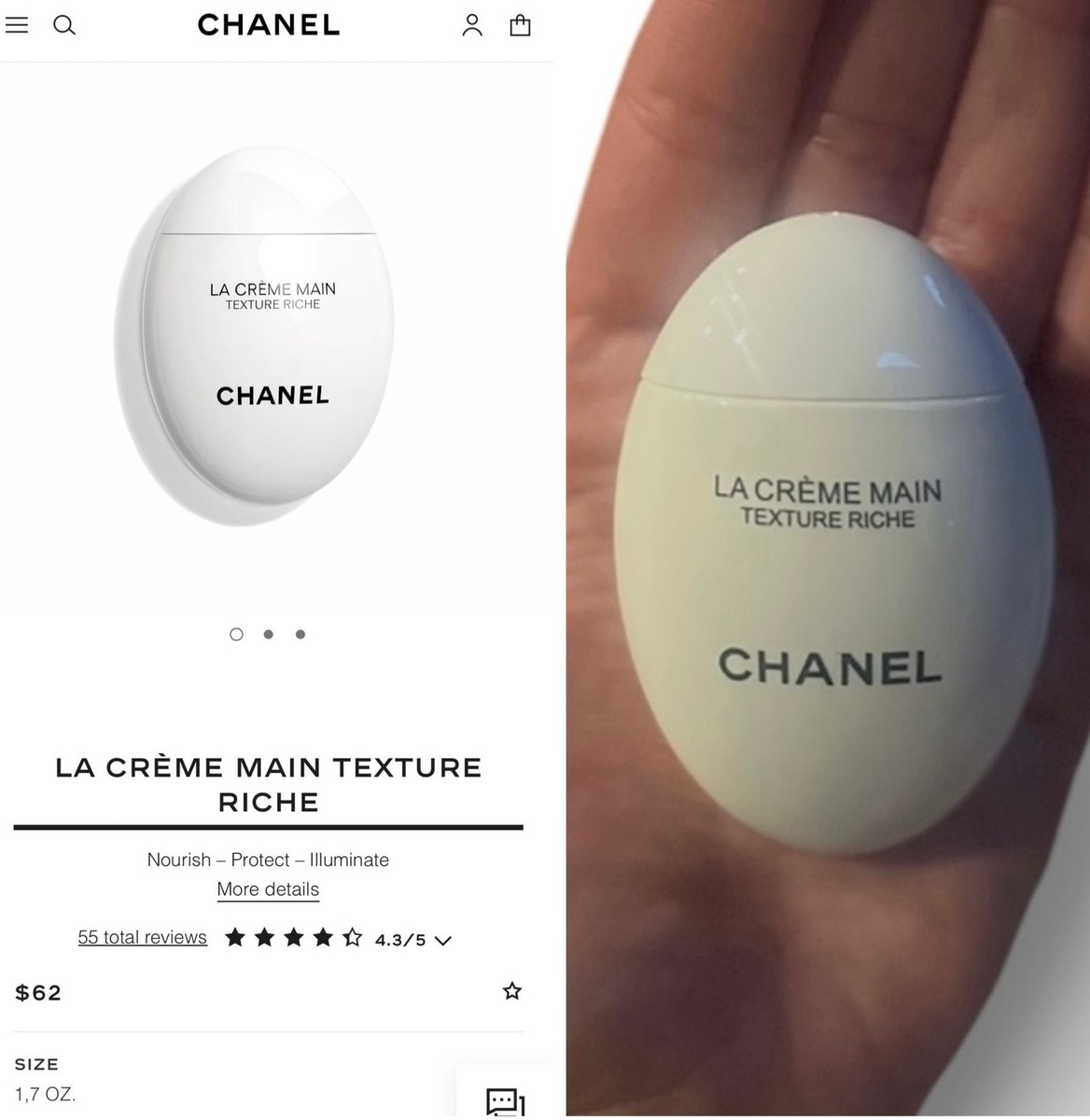 CHANEL LA CRÈME MAIN TEXTURE RICHE Hand and Nail Cream (1.7 oz