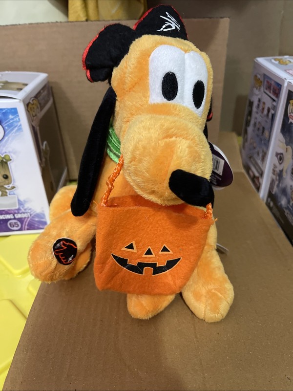 Pluto Halloween Trick-or-Treat Animatronic Pirate Plush Adams Family Music Tags