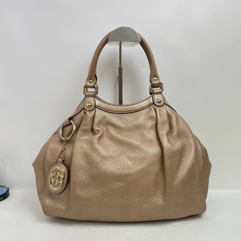 Auténtico bolso hobo de cuero Gucci Sukey dorado claro ebayAG Foto 2 de 4