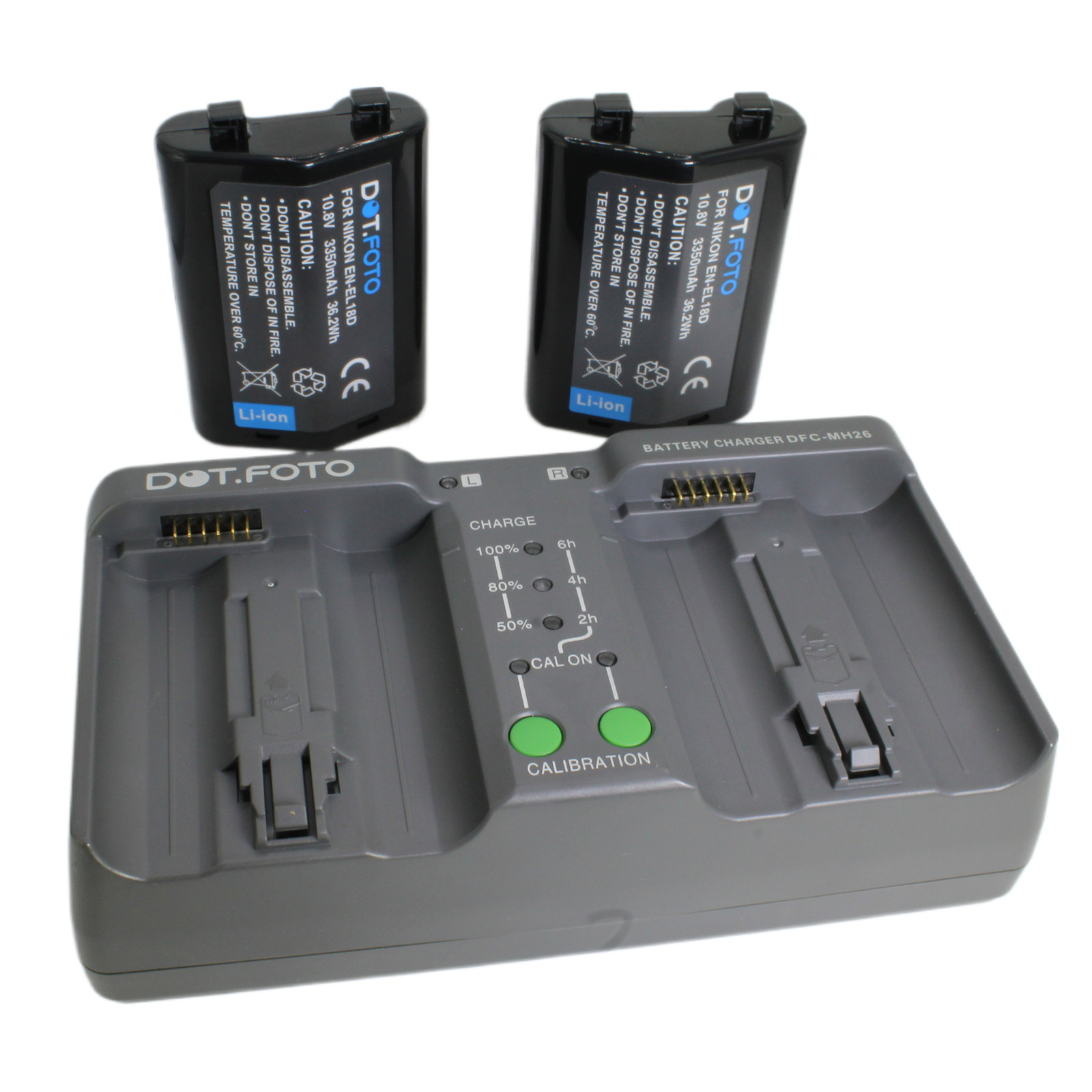 2x EN-EL18D Battery & Dual Charger for Nikon D4 D4s D5 D6 Z9 MB-D17 MB-D18