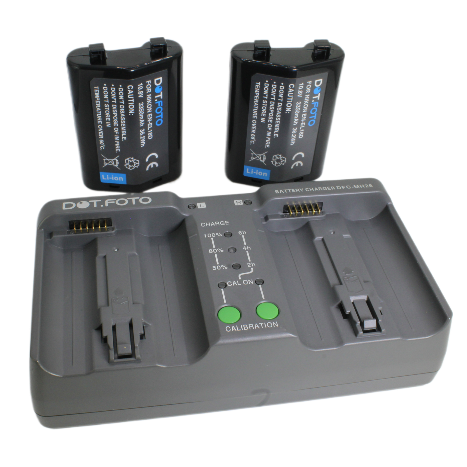 2x EN-EL18D Battery & Dual Charger for Nikon D4 D4s D5 D6 Z9 MB-D17 MB-D18