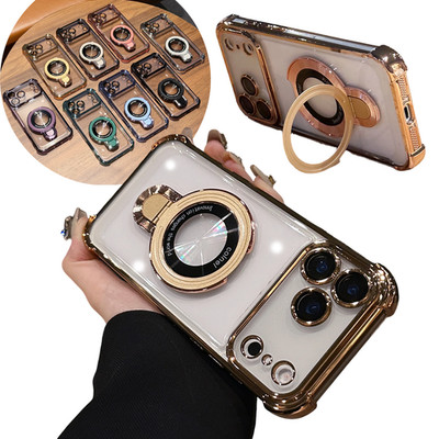 For iPhone 17 Pro Max Air 16 15 14 13 12 11 Mag Safe Case Ring Stand Lens Cover