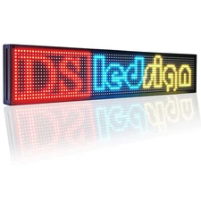 Programmable LED Sign P10 LED Display 39" x 7.5" Full Color Programmable Mess...