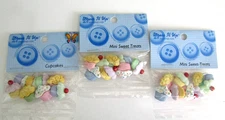 Mini Sweet Treats/Cupcake Buttons Dress It Up  / Jesse James #4821 -- 3 Packs