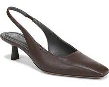 Franco Sarto Women's A-Raven Chocolate Brown Slingback Kitten Heel Pump 8M