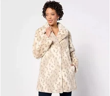 Dennis Basso Size 1X 30th Anniversary Faux Fur Coat Lynx