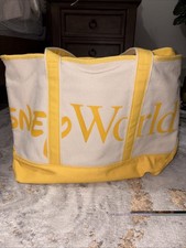 Walt Disney World Yellow Canvas Tote Bag Disney Parks Large Shopper Beach Bag