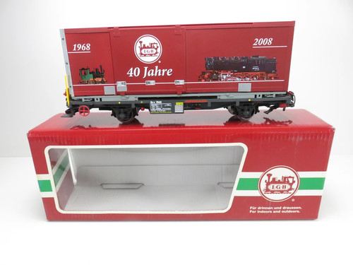 (GHI05) LGB 40894 Containerwagen zweiachsig der RHB 40 Jahre LGB G DC, OVP | Zustand: Gebraucht