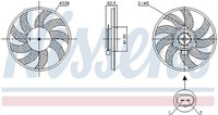 Nissens LüFter MotorküHlung 850105 339Mm Kunststoff 180W 12V FüR Audi A6 C7 4G2