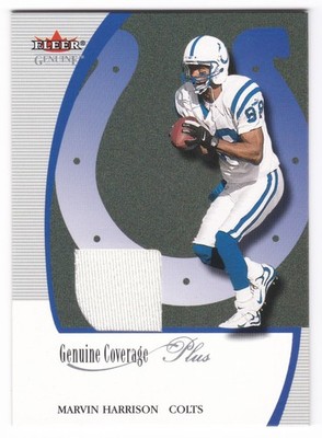 2001 Fleer Genuine Marvin Harrison Coverage Plus Game-Used Jersey Swatch Patch