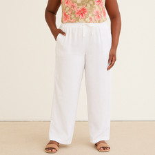 Lauren Ralph Lauren Womens Linen Wide-Leg Pants Stretch Waist Plus Size 20W