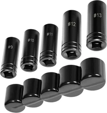 71670 Large Tap Socket Set 5 Pc 1/2"Drive 5/8" 11/16" 3/4" 7/8" 1" SAE Metric