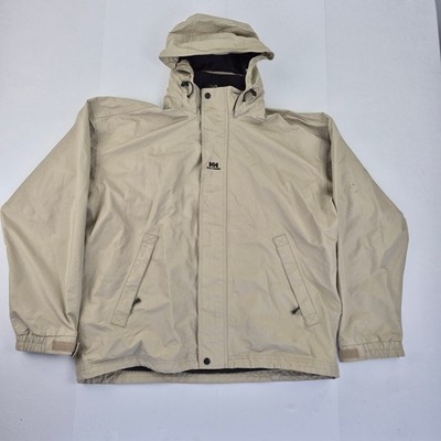 HELLY HANSEN Jacket Large Beige Men's Polyester Waterproof Hooded