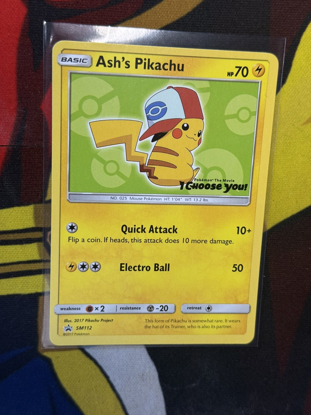 Ash's Pikachu SM112 I Choose You Black Star Promo Pokemon TCG 