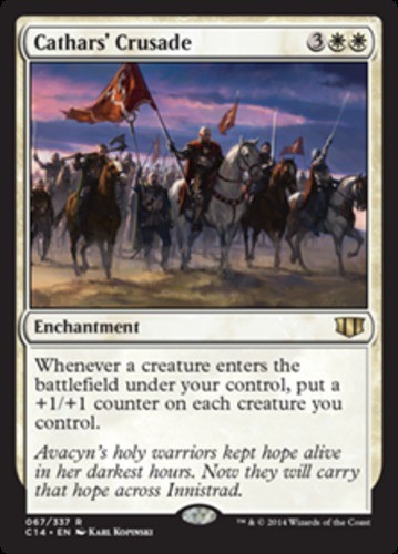 Cathars' Crusade Magic mtg Moderate Play, English Commander 2014 x1 - Picture 1 of 1