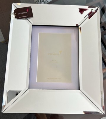 Papyrus 4x6 Silver Mirror Picture Frame Elegant Orig $44 Total Size Is 10.5 X 12