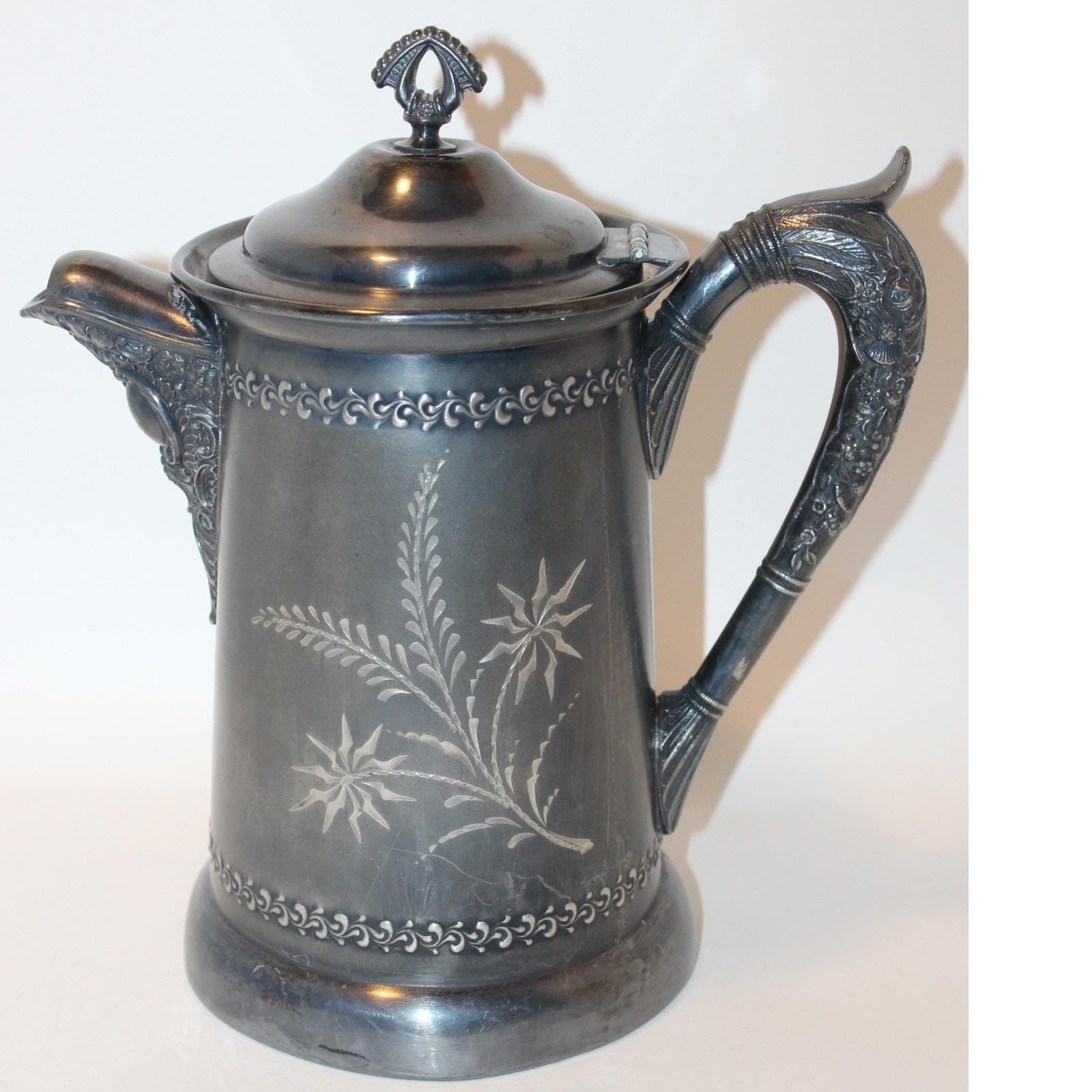 Antique Victorian Quadruple Silver Plate Pitcher Coffee Pot Ducimus c.1885&ndash;1900
