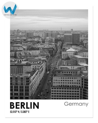 Berlin Stadtbild Poster Antenne Schwarzweiß Wandbild 12X16/16X20/18X24/24X36