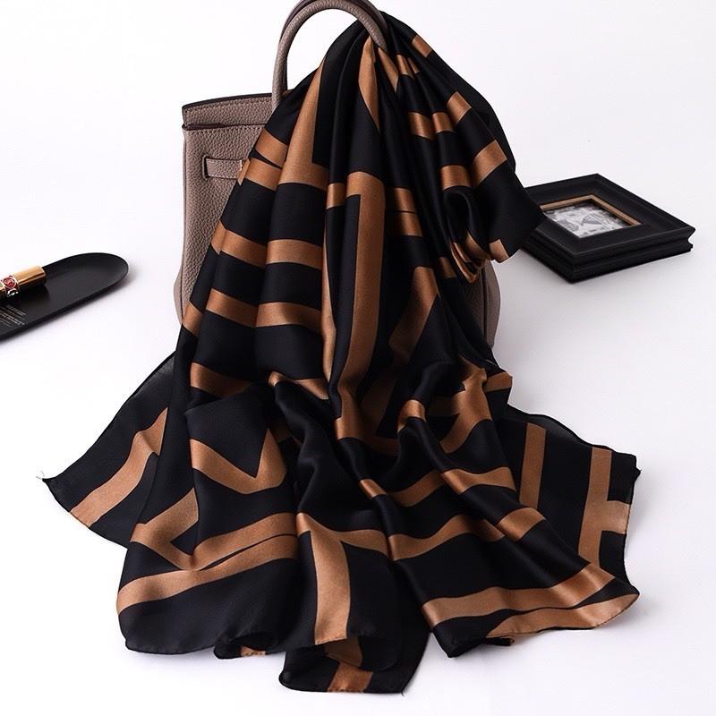 Luxury Silk Feel Scarf for Women – 180x90cm Square Neck & Head Wrap ...