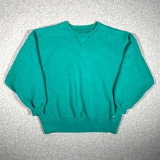 Vintage Russell Athletic High Cotton Sweatshirt Women's XL Teal Cotton USA Made
