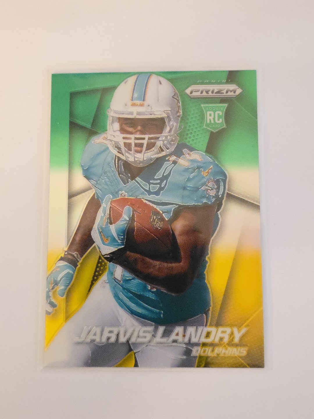 2014 Panini Prizm Green Yellow Jarvis Landry Rookie Miami Dolphins #295