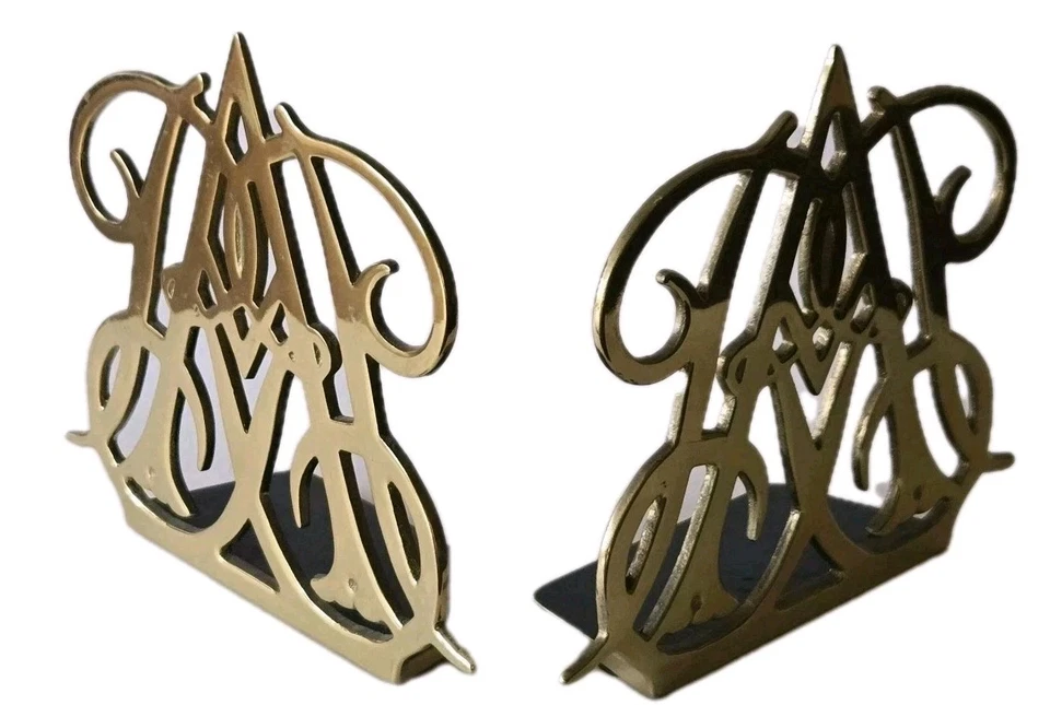 2 Colonial Williamsburg Brass Bookends 1977 Queen Anne Virginia Metalcrafters - Image 3 of 4