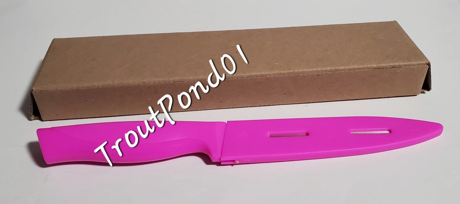 Tupperware Chef Series Utility Knife Sheath 6 In Serrated Blade Neon Pink Cover