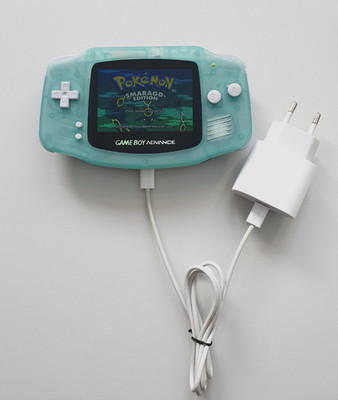 GBA Konsole Glow in Dark Clear Green Nintendo GameBoy Advance IPS V5 USB-C | NEU
