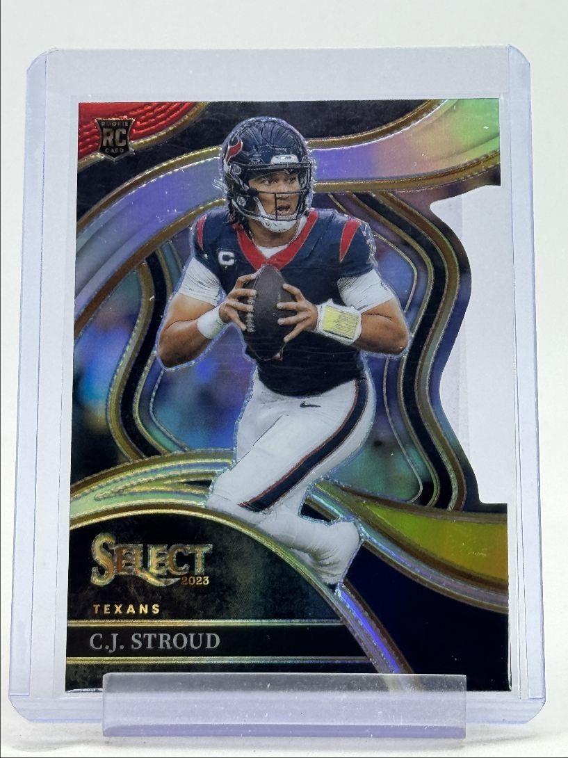 C.J. STROUD 2023 SELECT CLUB LEVEL ROOKIE RED YELLOW PRIZM DIE-CUT RC Q6177