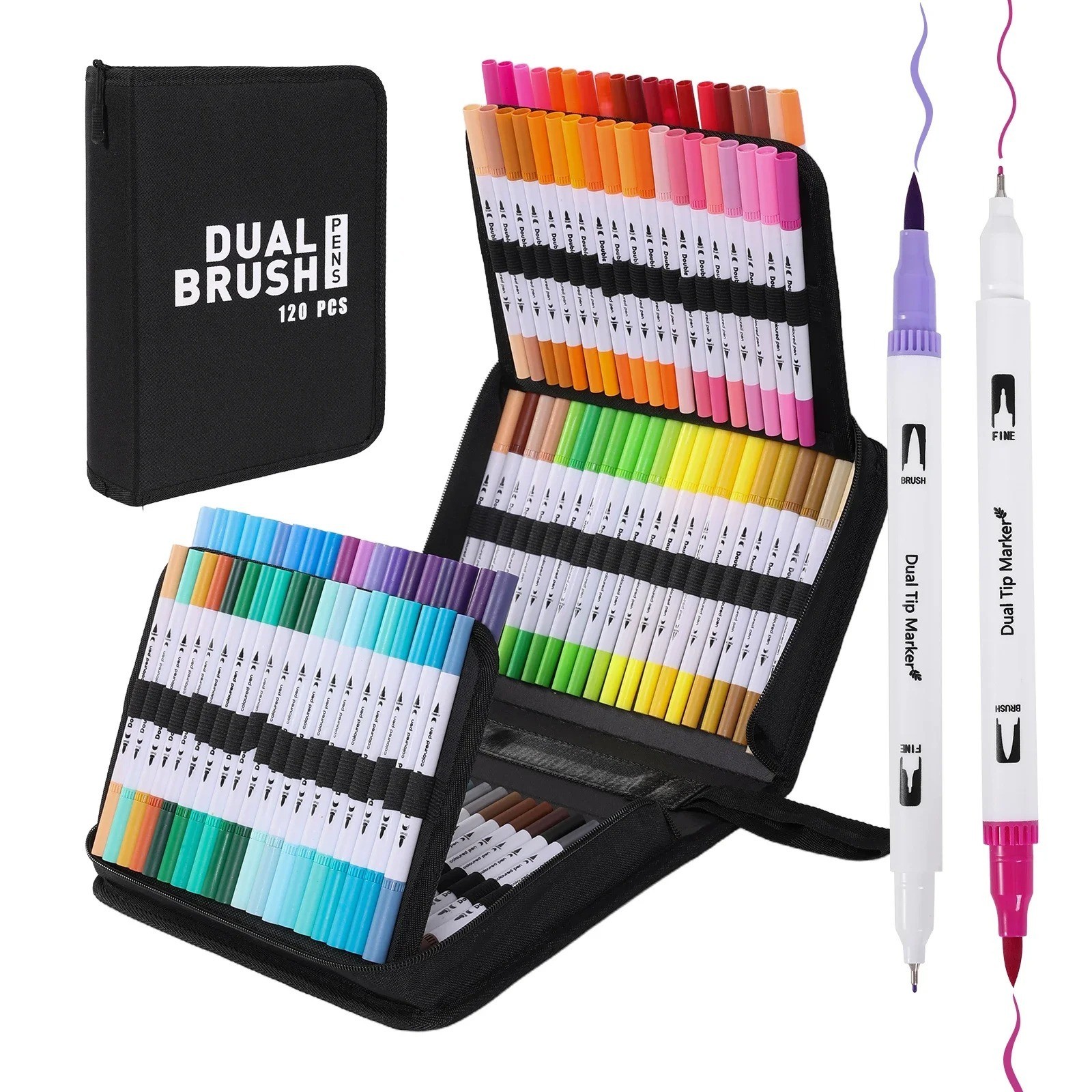 120 Colors Art Paint Markers, Dual Tip Acrylic Paint Pens wi