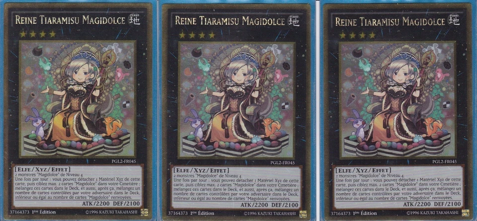 Yu-Gi-Oh! 3x Reine Tiaramisu Magidolce PGL2-FR045 1ère E Premium Gold COMME NEUF - Photo 1/1