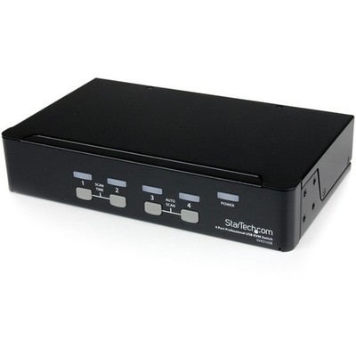 StarTech 4 Port Professional VGA USB KVM Switch with Hub, TAA