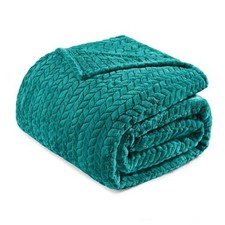 Fleece Queen Size Blanket for Bed, 90x90 Inches Soft Queen  90x90 IN  Teal