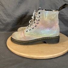 Doc Martens 1460 Pascal J Kids 4/36 W5 Iridescent Rainbow Shimmer Glitter Boots
