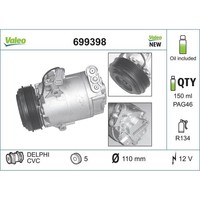 Valeo 699398 Kompressor Klimaanlage FüR Opel Astra Corsa X01 T98