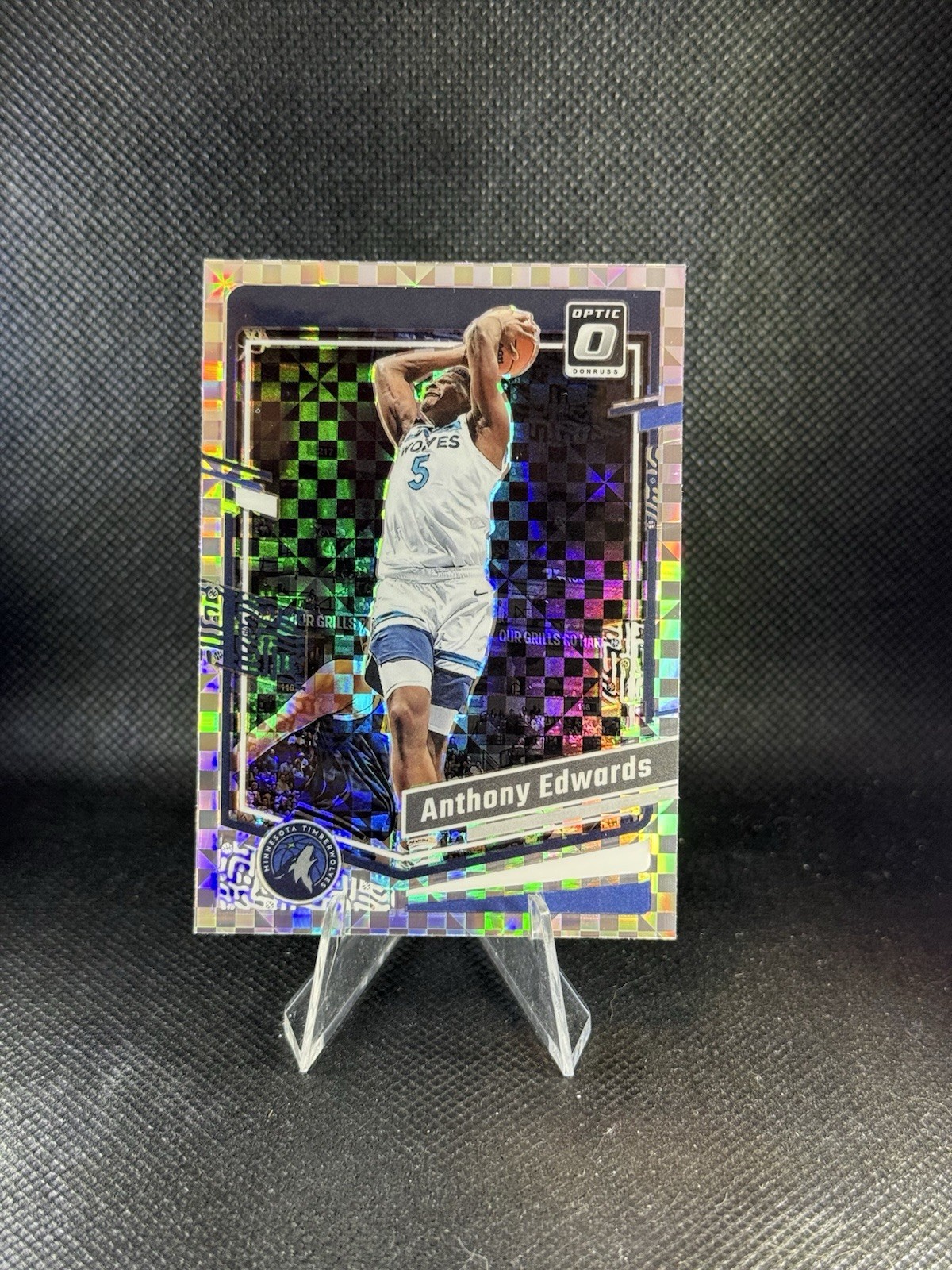 2023-24 Donruss Optic Anthony Edwards Checkerboard Prizm #59 Timberwolves