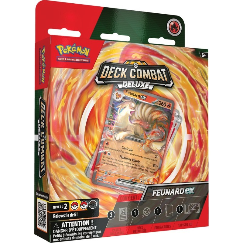Pokémon Deck Combat Deluxe Feunard ex édition premium avec accessoires