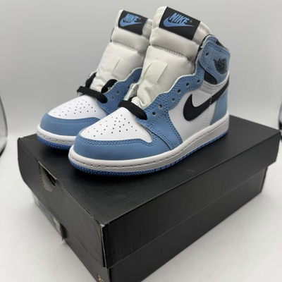 #ad Jordan 1 Retro High University Blue Leather Shoes Size 11C Pre School AQ2664 134 $65.10