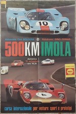 500km IMOLA 1970 POSTER AUTOSPRINT PORSCHE 917K FERRARI 512M VINTAGE RARE