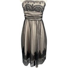 db studio 4 Strapless Cocktail Dress Black Champagne Tulle Prom HOCO Whimsigoth