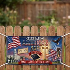 American 250th Anniversary Banner Outdoor Display Event Decor